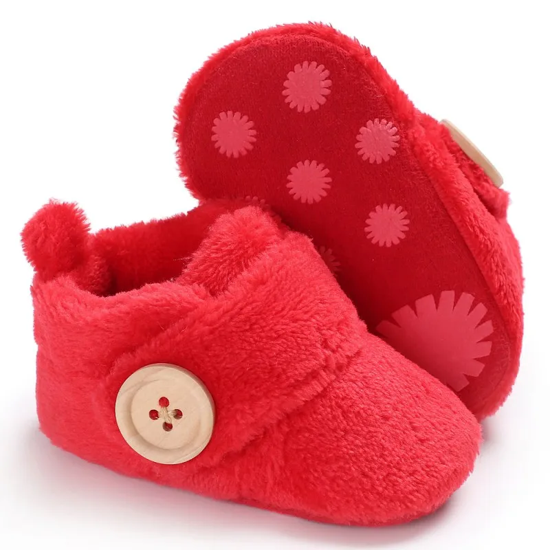 Модная обувь для новорожденных; зимние ботинки для маленьких мальчиков и девочек; милые плюшевые Нескользящие ботинки; теплая удобная детская обувь