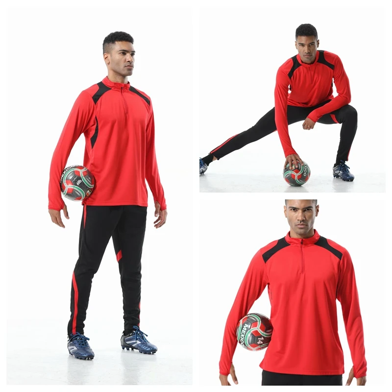 Мужская спортивная одежда футбольные тренировочные костюмы комплекты футбольные спортивные костюмы с длинными рукавами трикотажные изделия для футбола командная форма спортивный комплект для бега