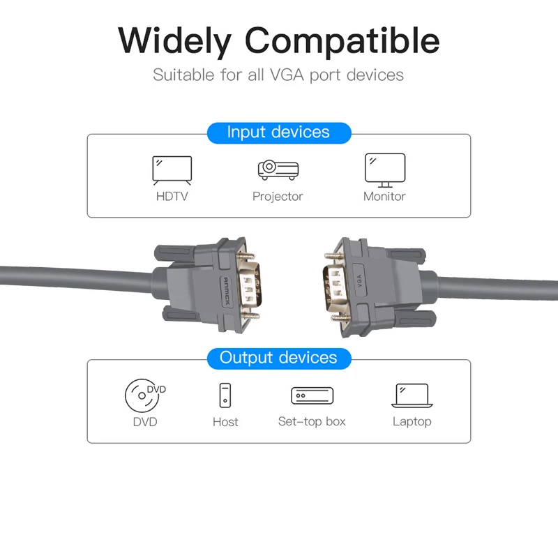 Anmck VGA кабель Папа папа 1080P 3 м 5 10 15 20 Pin шнур провод для компьютера проектор монитор