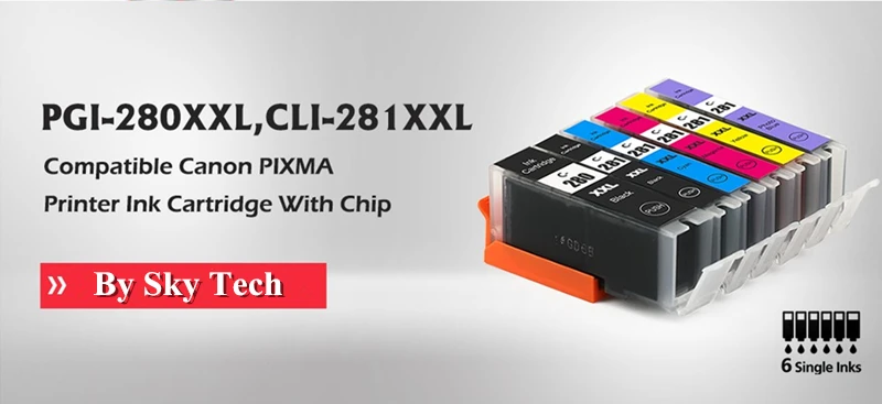 Совместимые чернильные картриджи для PGI280 CLI281 PGI-280 CLI-281, для Canon TS702/TR7520/TR8520/TS6120/TS8120/TS8320/TS9120/TS9520