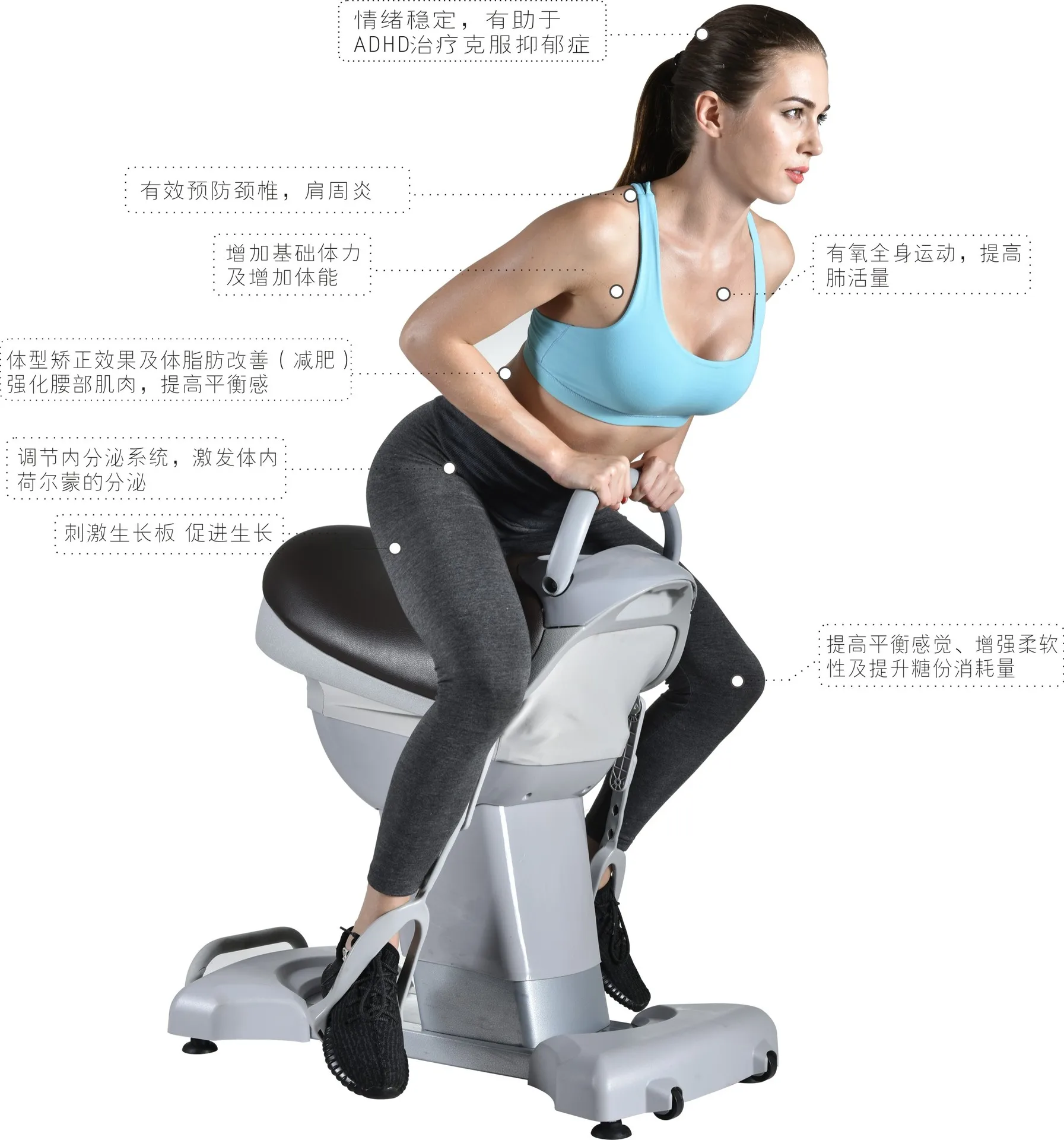 Electric Horse Riding Machine Shake Vibration Abdominal Exercise Arm