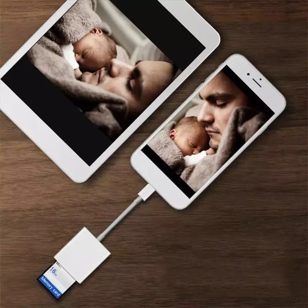 Для iPad для iphone адаптер для чтения карт памяти совместимый OTG кабель для передачи данных цифровая камера Камера Устройство для чтения карт памяти Комплект для Apple IOS