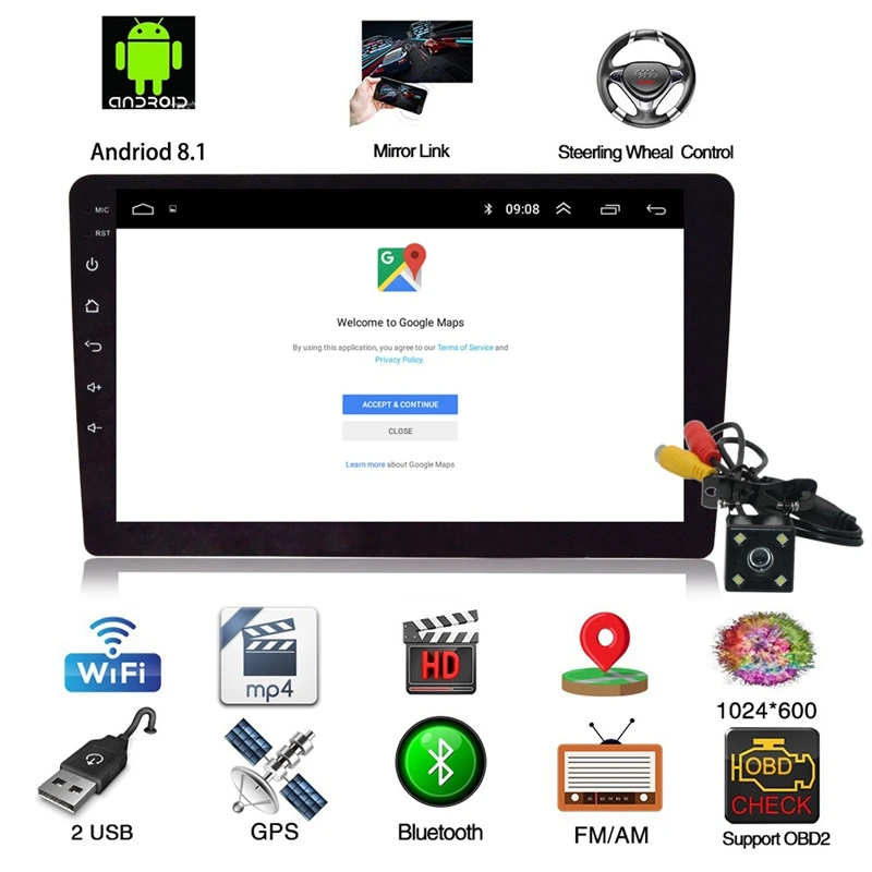 

1 Din Car Radio 8 Inch Hd Car Mp5 Multimedia Player Android 8.1 Car Radio Gps Navigation Wifi Bluetooth Player WIFI+1G+16G