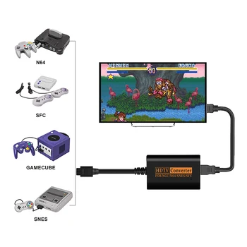 

720P HDMI Switch Converter For N64 SNES NGC SFC To HDTV Video Scart Cable Convenient Splitter Plug Play Game Console Converter