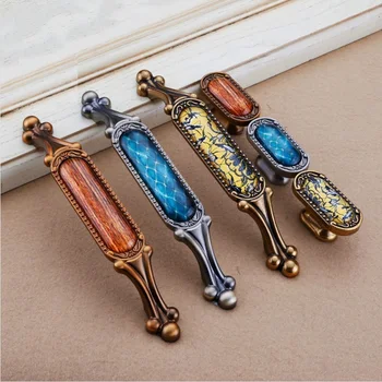 Vintage Crystal Cabinet Knobs and Handles European Drawer Knobs Kitchen Handle Cupboard Door Pulls Furniture Handle Hardware