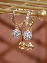  Bohemia Fashion Trendy CZ Bead Earring for Women Micro Inlaid Cubic Zirconia Drop Earrings Daily Pendant Jewelry Accessories 