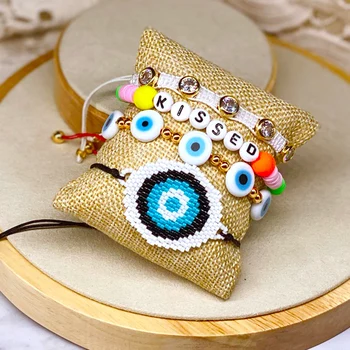 

Go2boho Evil Eye Bracelets Jewelry MIYUKI Bracelet Women Pulseras Mujer Moda 2020 Heishi Disc Beads Letter Jewellery Wholesale