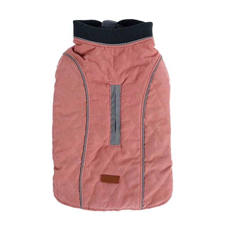 Pink Собачья куртка для питомца, пальто для отдыха для питомца, теплый хлопковый стеганый теплый жилет для собаки, Ретро стиль, без рукавов, утепленная Светоотражающая куртка для улицы - Цвет: Pink