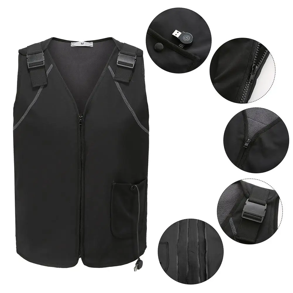 Жилет с электроподогревом и USB теплая куртка зимняя одежда подогревом мужской