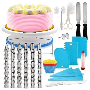 

106 Pcs Cake Decorating Supplies Professional Cupcake Decorating Kit Baking Supplies Pastry Tools--Blue