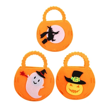 

3Pcs Halloween Candy Bags Non-Woven Gift Pouches Candy Bags Portable Bags Party Favors For Children Kids Halloween Cartoon Bags