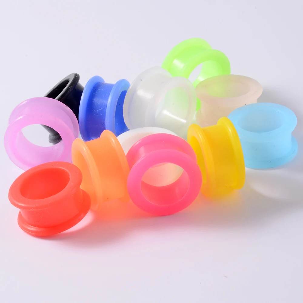 Pair Flexible Silicone Ear Tunnels Plugs Ear Hollow Flesh Gauges Piercing Expander Earring Body Jewelry Earlets piercing jewelry body piercing earrings ear piercing jewelry body piercing jewelry body jewelry