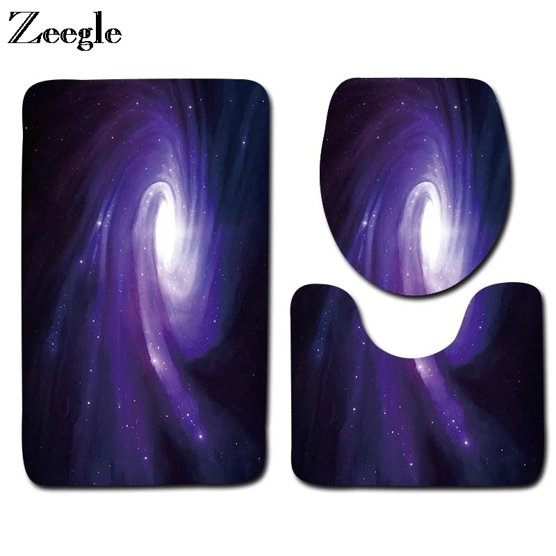 Zeegle Bathroom Carpets Anti Slip Bathroom Doormat Shower Mat Flannel Soft Foot Mat Absorbent Toilet Pedestal Rug Toilet Rugs