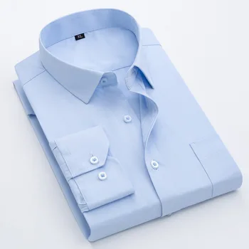 

2020 Men's New Style Fashion Business Long Sleeve Shirt Solid Color Fashion Business Shirt