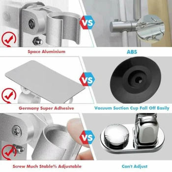 

Adjustable Bathroom Shower Head Universal Holder Wall Bracket Mount Rack Home