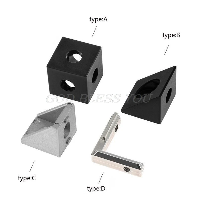 

3D Printer 2020 Block Cube Prism Connector Wheel Regulator Cube Corner V-slot Three Way Corner Connector 90 degree Angle Bracket