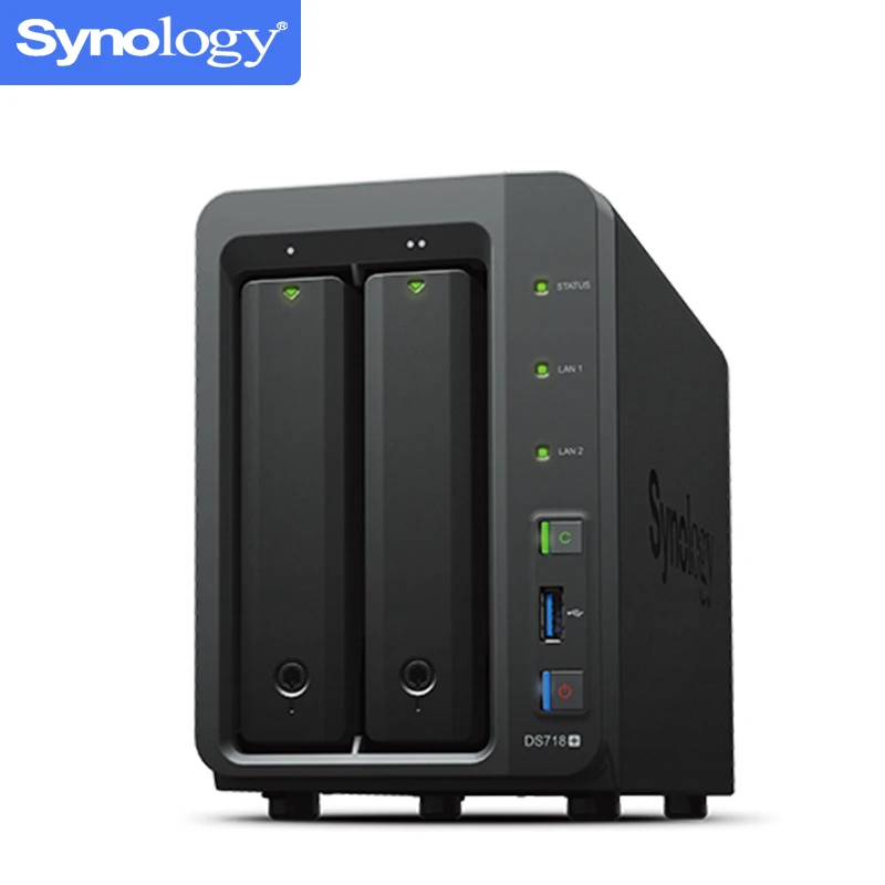 NAS Synology Disk Station DS718+ 2-отсек бездисковый nas сервер nfs Сетевое хранилище Облачное хранилище, 2 года гарантии