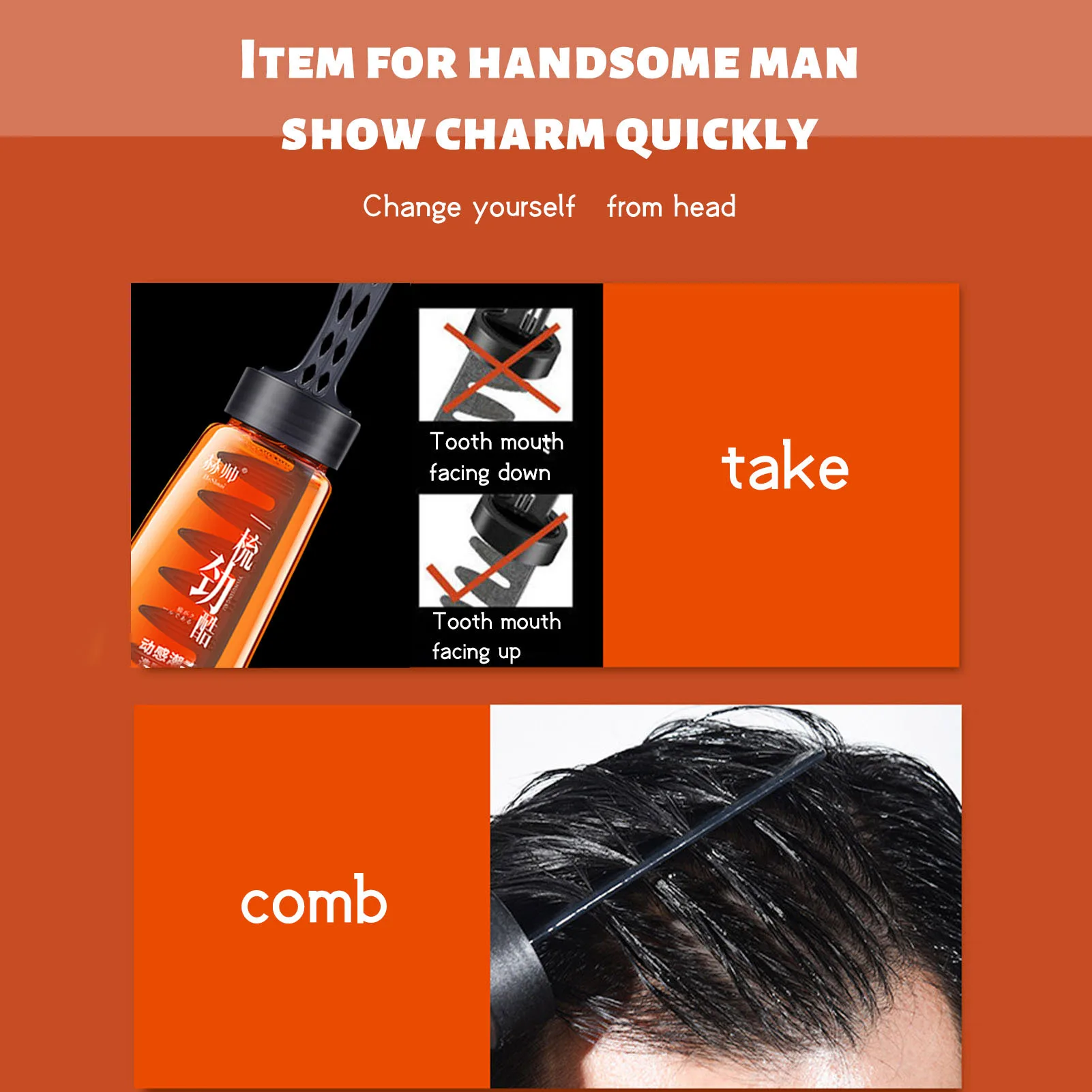Description Picture 6 of itemProfessional 2-in-1 Hair Wax Gel With Comb Long-lasting Fluffy Hair Pomade Wax Mud Men Hair Cream Salon Styling Gel Tool