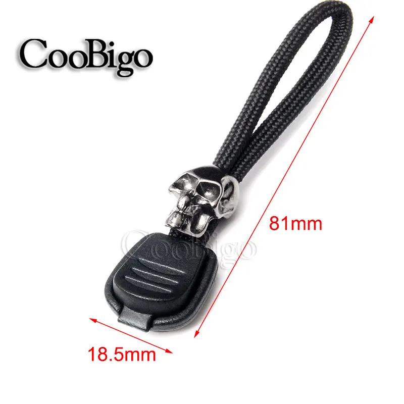 5pcs Metal Skull Bead Knife Charm Zipper Pull Outdoor Bag Backpack Paracord Garment Lanyard DIY Accessories