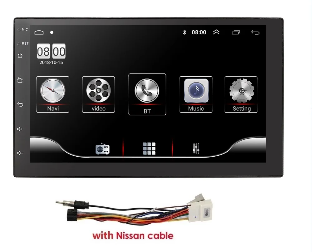 Android 9,0 автомобильный монитор для nissan qashqai x-trail almera Note, Juke Универсальный мультимедийный автомобильный gps навигационный плеер микрофонные карты usb - Цвет: with NissanCable