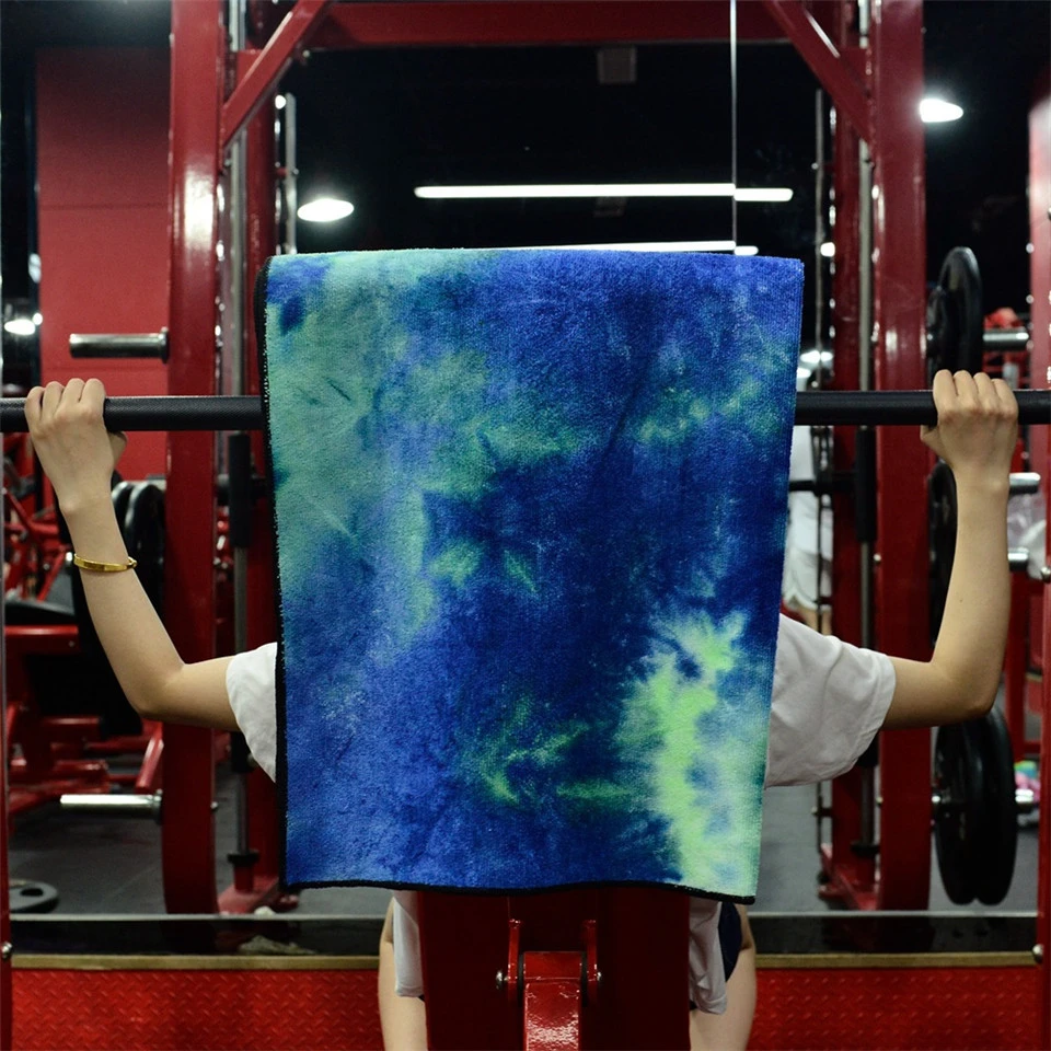 

Microfiber Gym Towel Sport Tie Dyeing Bath Towel 140*70 Mesh Bag Portable Large Beach Towel Sport Towel For Running Fitness