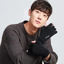 Перчатки для бега, перчатки для мужчин и женщин, осенние и зимние теплые парные модели, вязаные шерстяные плюс бархатные анти-перчатки