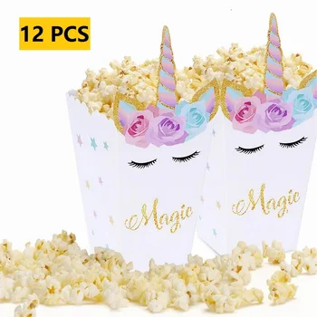 

12pcs Popcorn Snack Boxes Cartoon Design Treat Box Popcorn Candy Containers for Party