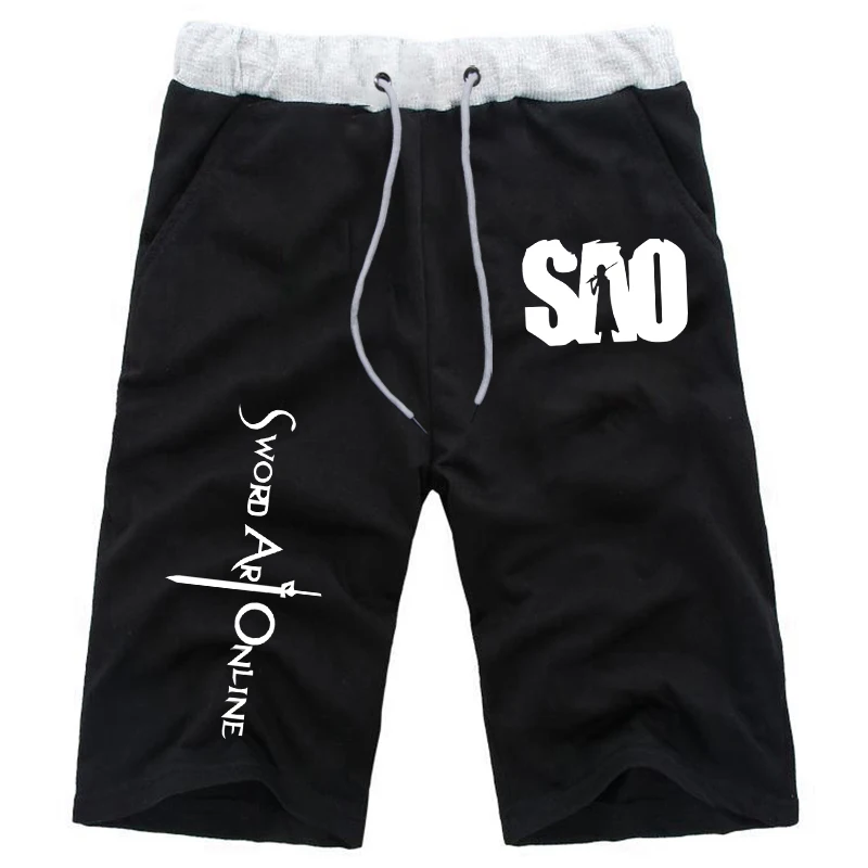Новые повседневные короткие брюки Sword Art онлайн женские мужские тренировочные брюки шорты для спортзала бег трусцой спортивные фитнес до колен короткие пляжные брюки