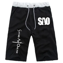 Новые повседневные короткие брюки Sword Art онлайн женские мужские тренировочные брюки шорты для спортзала бег трусцой спортивные фитнес до колен короткие пляжные брюки