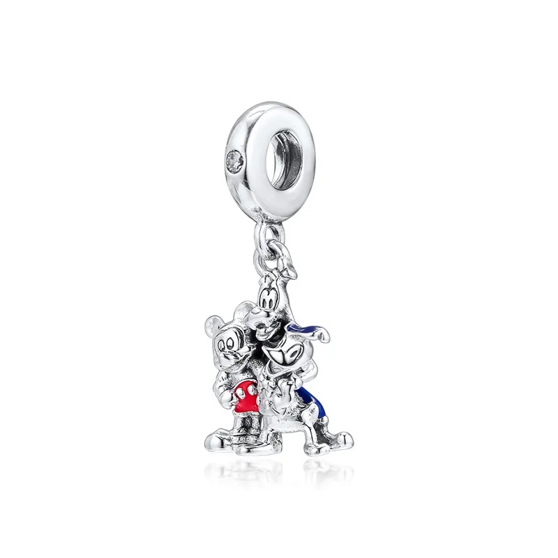 

Miki Mouse & Friend Donald Duck Silver Charms For Chain Bracelets DIY Silver 925 Jewelry Pendant Charm Beads for Jewelry Making