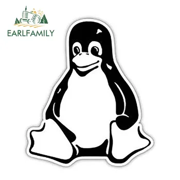 

EARLFAMILY 13cm x 11.3cm Car Styling Tux Penguin Linux Decal Car Sticker Vinyl Graphic for Car Window Door Bumper Laptop Decor