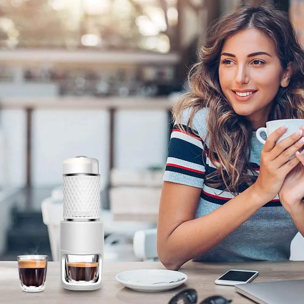 STARESSO SP-200 multi function Italian Concentrate Coffee machine Manual Capsule/coffee powder Portable outdoor coffee pot |