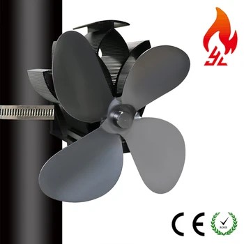 

4 Blades Stove Fan Wall-mounted Wood Log Burner Fireplace Heat Powered Eco-Friendly And Self-Powered