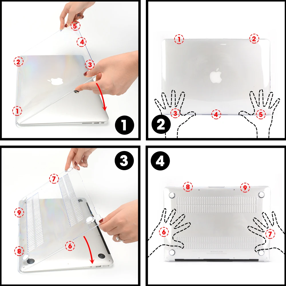 Sleek Crystal Laptop Case with Touch Bar Sleeve and Shell Cover