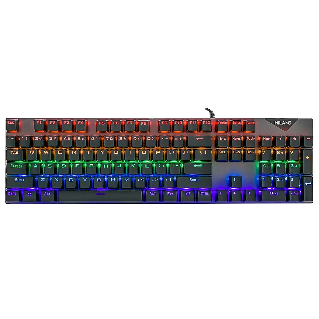 USB Wired Gaming Mechanical Keyboard 104 Key Multi Color Doubleshot keycaps