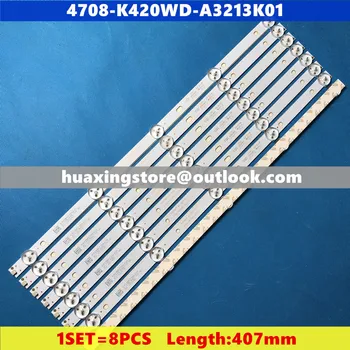 

407mm LED Backlight Lamps Strips for Sa msu ng His ense 42" TCL 42D59EDS 4708-K420WD-A3213K01 K420WD7