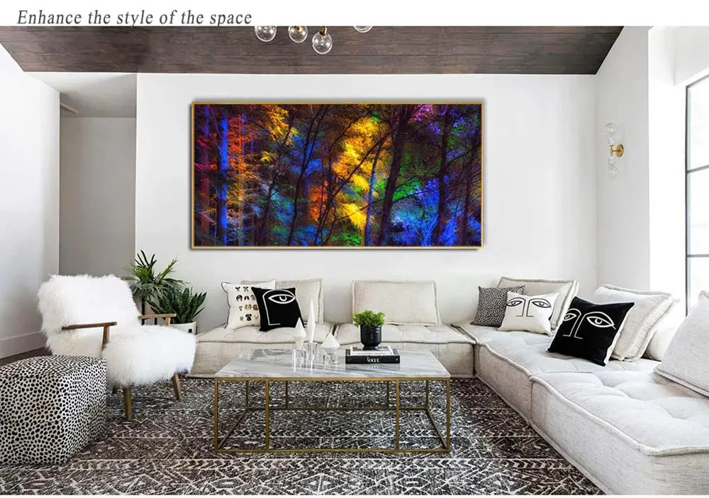 DDHH Wall Art Large Size Colorful Forest Trees Canvas Poster Art Prints Modern For Living Room Home Decorative Picture