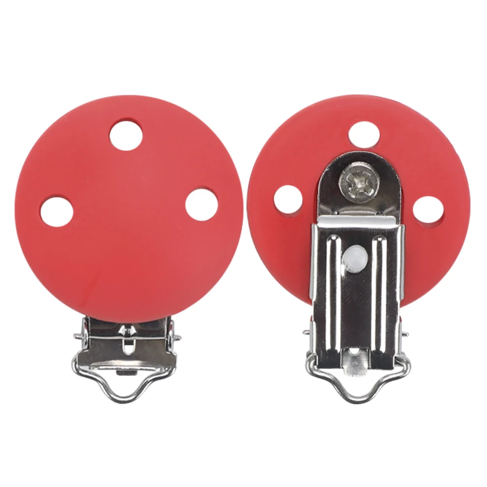 Pacifier Clip 3pcs Round DIY Baby Dummy Chain Nipple Holder Soother Nursing Teething Toy Silicone