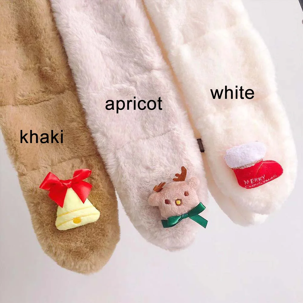 white Зимний милый детский шарф, шарфы для мальчиков и девочек, детский шарф с воротником из искусственного меха кролика, шарфы-кольца, рождественские подарки - Цвет: white