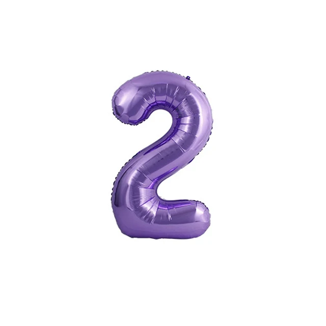 40 дюймов фиолетовые воздушные шары из фольги в виде цифр латекса с днем рождения декоративный шар для взрослых/детей детский душ/Свадебные украшения - Цвет: 40inch number 2 1pc