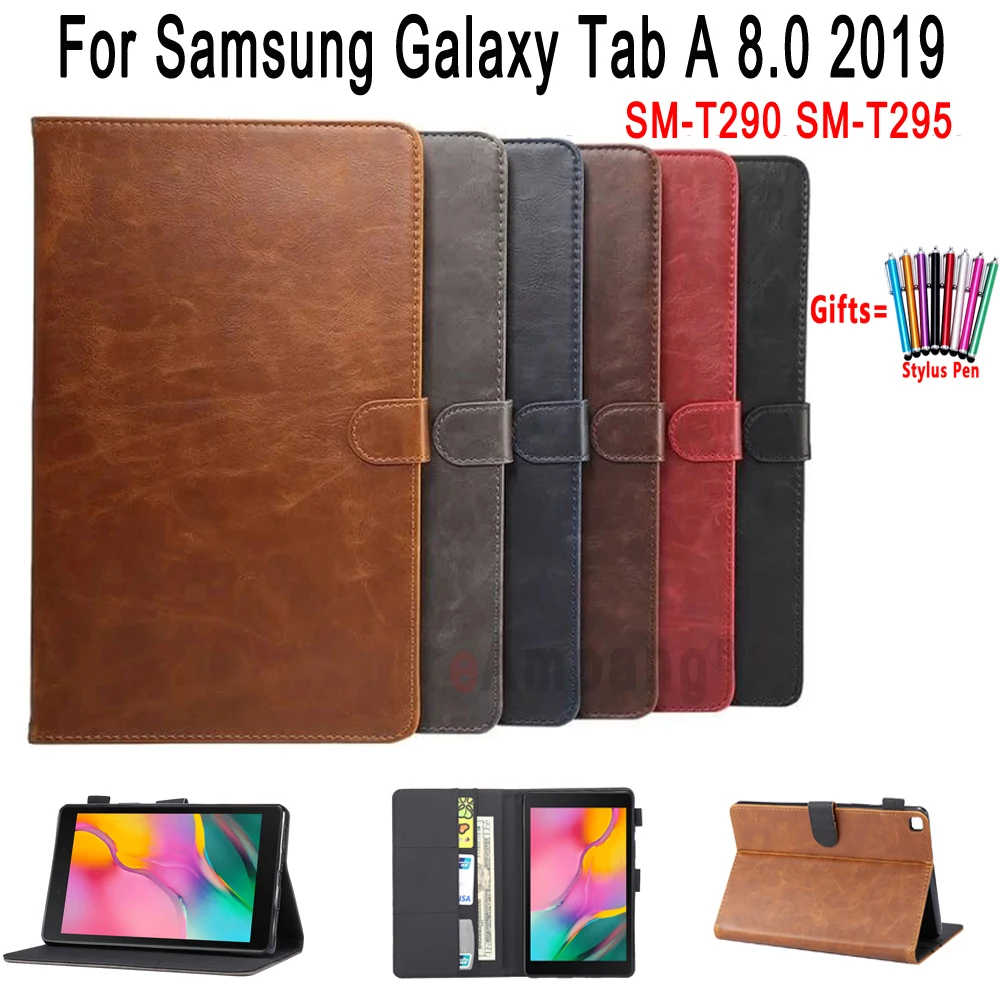 Кожаный чехол премиум класса для Samsung Galaxy Tab A 8 0 2019|Чехлы планшетов и электронных