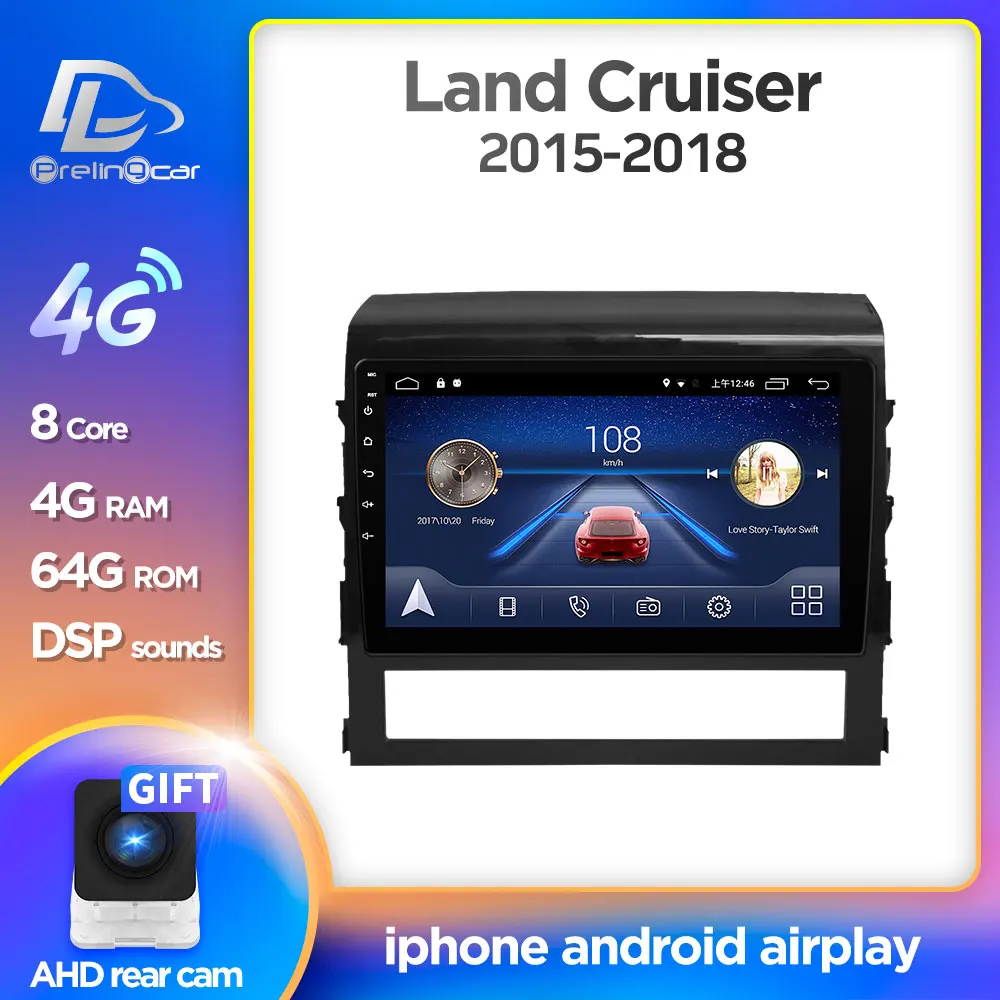 Prelingcar Android 10 для TOYOTA Land Cruiser 2015-2018 автомобильный Радио мультимедийный видео плеер GPS навигация без DVD 2 Din Восьмиядерный Prelingcar Android 10 для TOYOTA Land Cruiser 2015-2018 автомобильный Радио мультимедийный видео плеер GPS навигация без DVD 2 Din Восьмиядерный