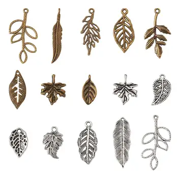 

Tibetan Style Alloy Leaf Pendants Mixed Color, 14x10.8x3cm, 150pcs/box