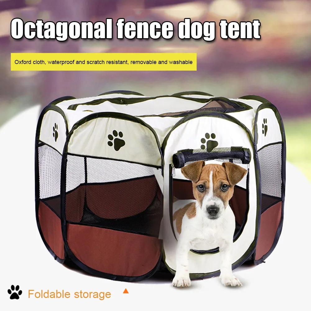 Hot Cleanable Foldable Octagonal Pet Dog Fence Tent Waterproof Comfortable Breathable Mesh Pet House L99