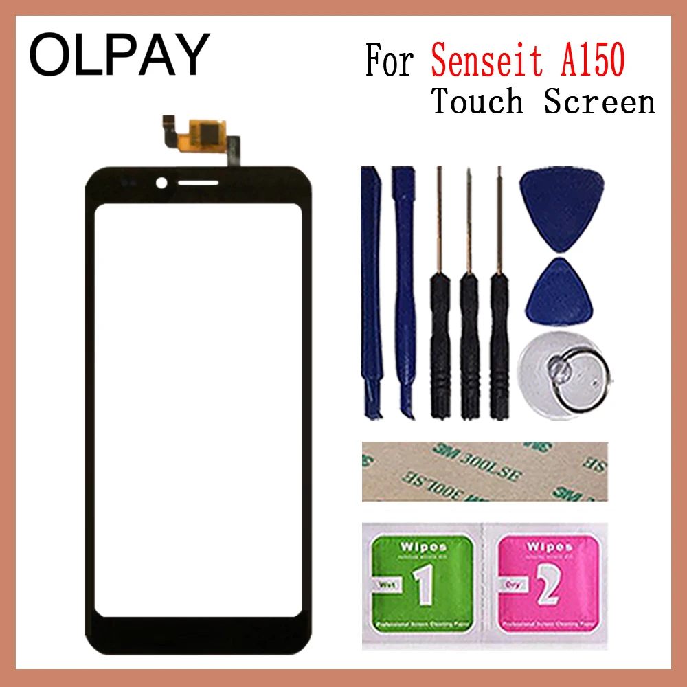 OLPAY 5,0 ''мобильный сенсорный экран для Senseit A150 сенсорный экран дигитайзер панель Fornt стекло сенсор Бесплатный клей+ салфетки
