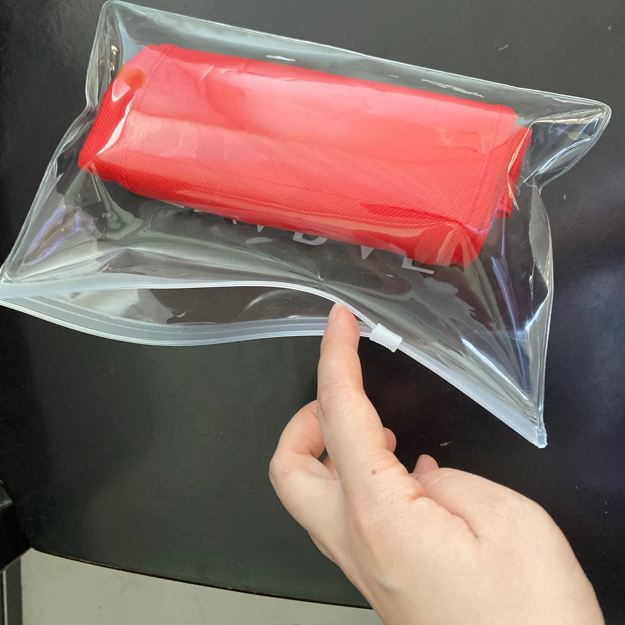 50pcs 사용자 정의 로고 에코 재료 방수 투명 지퍼 가방 수영복 비키니에 대 한 재활용 플라스틱 EVA 포장 가방