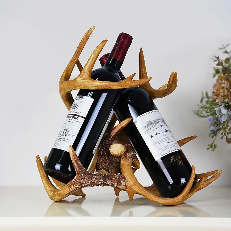 Luxury Elegant Wine Holder Basket Design Organizer Wine Rack Modern Resin Vintage Creative