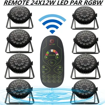 

8pcs/ 24X12W RGBW LED PAR /remote par led DJ light professional stage equipment led wash light