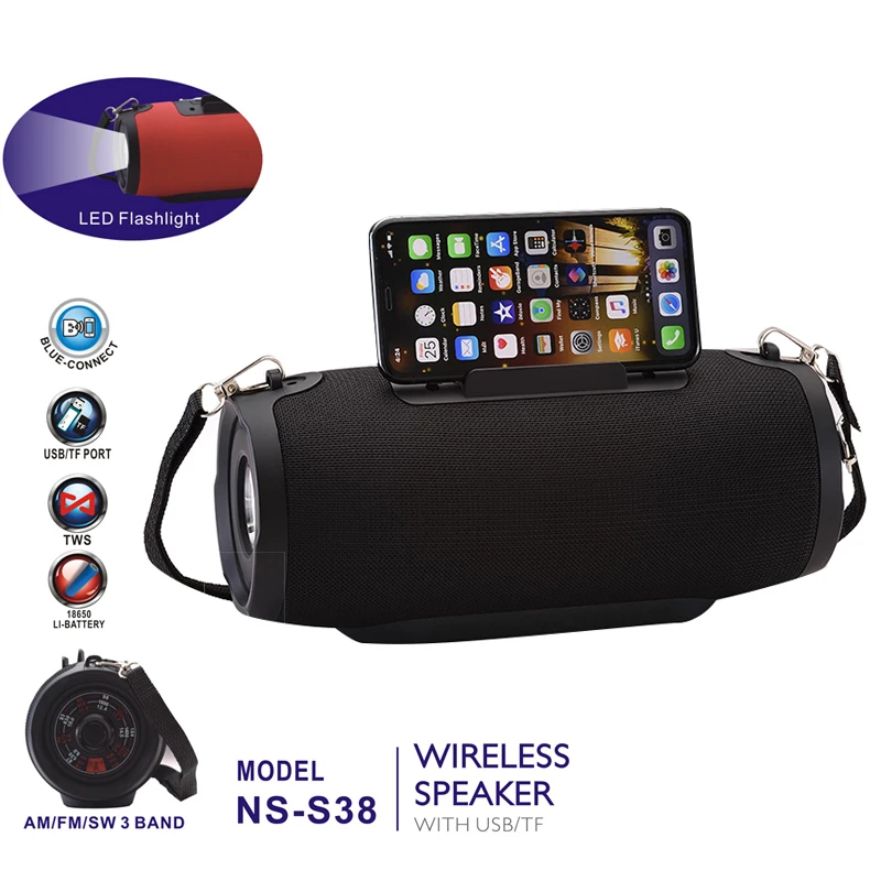 NNS NS-S38 AM/FM/SW радио портативный Bluetooth динамик открытый Mp3 плеер Поддержка USB TF AUX