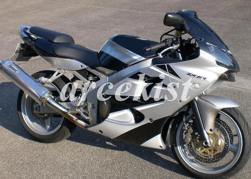 ABS литья под давлением мотоцикл обтекатели комплект подходит для Kawasaki Ninja ZX-6R 636 2000 2001 2002 00 01 02 Комплект кузова серебро